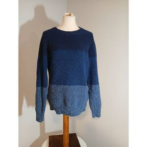 Land's End Blue Color Block Sweater Top Size M